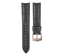 Taconey Bracelet en cuir véritable texturé bambou, bracelet de rechange universel, convenant aux occasions formelles et décontractées.,Or rose noir,21 mm