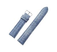 Taconey Lot de 2 sangles en nylon denim 10/12/14/16/18/20/22 mm, souples et simples, polyvalentes, décontractées et réglables,Bleu clair,22 mm, boucle argentée