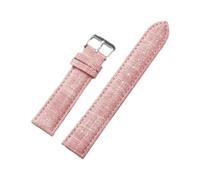 Taconey Lot de 2 sangles en nylon denim 10/12/14/16/18/20/22 mm, souples et simples, polyvalentes, décontractées et réglables,Rose,14 mm, boucle argentée