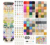 tacorald Kit de Bijoux avec Perles Plates Type Heishi, 23000 Perles pour Bracelets d'Amitié Dont 364 Lettres, 72 Couleurs, Idée Cadeau Créative pour Filles et Adolescents