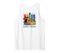 Tacos à la Guitare Sombrero avec imprimé à Dos Cinco de Mayo Débardeur