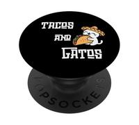 Tacos et Gatos Sombrero, Mignon Chat, Amateur de gastronomie Mexicaine PopSockets PopGrip Adhésif