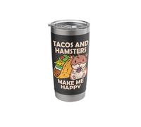 Tacos et hamsters Mignon Hamster Amant de nourriture mexicain Gobelet isotherme en acier inoxydable double paroi