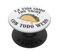 Tacos Funny Mexican Saying Mexico Latin Humor Gifts Spanish PopSockets PopGrip Adhésif