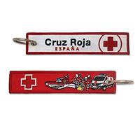 Tacro Porte-clés croix rouge Espagne brodé de haute qualité Rouge