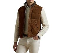 TACSTRUN Gilet d'usure Double Face 2-en-1 pour Hommes Veste sans Manches d'extérieur avec Poches pour Le Voyage et Le Golf,Marron,M