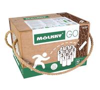 Tactic Mölkky® GO - Jeu de quilles finlandais en Bois - Version compacte à emporter - Jeu d’adresse extérieur - Dès 6 Ans