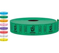 Tacticai Lot de 1000 tickets de tombola pour boisson, vert (1 des 8 couleurs), rouleau unique pour événements, entrée, récompense de ollecte de fonds et prix