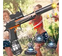 Tactical Blaster Pistolet à Eau électrique | Jeux Aquatique Tir Automatique Viseur Holographique canaon LED à déflagration Bataille d'eau | Jouet Été Enfants et Adultes (Noir)