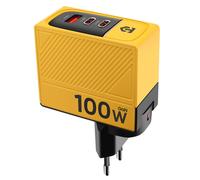 Chargeur mural GaN jaune USB-C 100W + USB 60W Tactical Noir / Jaune Noir / Jaune G