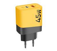 Tactical Chargeur mural GaN USB + USB-C 45W Microgrid Noir / Jaune