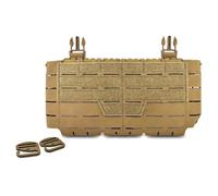 Tactical Chest Rig Front Panel, Molle Placard Universal Compatibility Laser Cut Molle Channels, Compatible with SPC JPC2.0 SC10(Brown)
