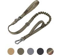 Tactical Dog Belt 5-6 Feet Heavy Adjustable No Pull Dog Belt Jumping Military Elastic Lead Rope 2 Handles Control Mat (Rgn)