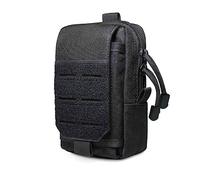 Tactical EDC Sac Molle Multifonctionnel Petit Sac, Organiseur de Gadget Support de Téléphone Portable Sac De Ceinture Sac De Camping-Randonnée Cyclisme Escalade Avec Sac Compact, Noir , Décontracté