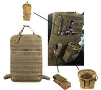 Tactical Expedition voiture véhicule siège arrière MOLLE organisateur avec bouteille/lampe de poche/Poche de recyclage - Airsoft Paintball Temporaire Armed Depot siège universel housse de rangement