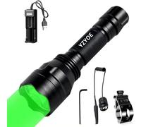 Tactical Flashlight Green Light Rechargeable Led Hunting Light Kit 500m Green Picatinny Rail Mount Universal With Pressure Switch For Long Distance Night Hunting