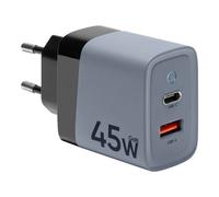Tactical, GaN bloc d'alimentation USB + USB-C 45W Microgrid, gris foncé