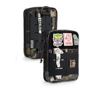 TACTICAL GEEK Block E2.0 EDC Pouch Pochette Anti-éclaboussures pour Homme en 500D Nylon Pochette Multi-Outils Poche Molle Utility Organizer Pochette à Outils EDC pour Homme, X Camouflage Noir