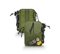 TACTICAL G lock E4.0 Sacoche Compacte EDC, Organisateur de Gadgets Poche Utilitaire avec Cordon Élastique, Pochette à Outils avec Fermetures Éclair en Nylon Bidirectionnelles, Vert