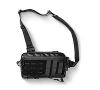 TACTICAL_GEEK Cache L3 EDC Sling Bag Poitrine, Sac bandoulière, Sac à épaule, Fermeture éclair étanche, Sac à dos d'épaule Tactique, Sangle Ambidextre de Randonnée, noir et orange avec