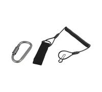 Tactical Lanyard Cordon avec mousqueton, câble spiralé élastique en spirale, accessoire RSG, support RSG, équipement de police, lanière pour clés, camping, escalade, service de secours
