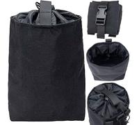 Tactical Molle Dump Pouch,Tactical Bag Belt Pouch Military Adjustable Tactical Molle Bag Foldable Waterproof Soft Dump Pouch For Outdoor Hiking Camping Hunting (Black)