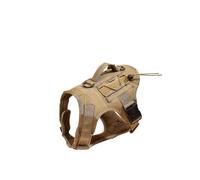 Tactical Training Dog Harness Vest Adjustable Dog Vest Harness for Walking Hiking Running for Medium Large Dogs(Dark Khaki,S(chest22-26.5in))