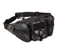 Tactical Waist Pack Military Bag Army Waist Portable Fanny Bags for Daily Life Sports Cycling Camping Hiking Hunting Fishing-BK(Bcp)