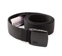 TACTIK Ceinture Porte-Monnaie de Voyage Fermeture à Glissière Intérieure Cachée - Portefeuille Caché pour Une Meilleure Sécurité - Antivol avec Poche Secret Fermeture à Glissière -Noir