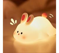 Tactile Lapin, Veilleuse Lapin Silicone, Big Face Rabbit Night Light, LED Rechargeable Avec Fonction Minuterie Lampe Tactile En Silicone Pour Enfant, inierfiary est le seul vendeur authentique