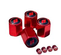 TACTILIAN Bouchons de valve de pneu pour Dodge (rouge) bouchons de valve de pneu étanches en aluminium avec joint torique en caoutchouc compatible avec les bouchons de valve Dodge pour Challenger