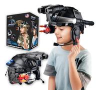 Tactipro Ensemble de soldat de police pour enfants avec casque SWAT comprenant une lampe torche amovible, une lunette LED mégaphone, un pistolet à fléchettes et 4 jumelles, pour des heures de plaisir
