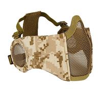 Tactique Airsoft Masque Demi Partie Inférieure en Métal en Métal Net Le Field Elite Protection Contre Les Oreilles en Plein Air Paintball