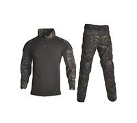 Tactique de camouflage costume vêtements Uniforme militaire Les hommes de l'Armée Vêtements Airsoft militaire Combat Shirt + Cargo Pantalons Genouillères Waistcoat ( Color : CPBK , Size : L. )