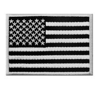 Tactique Drapeau Américain les États-Unis d'Amérique Emblème national Brodé à Repasser ou à Coudre Patch, Blanc noir