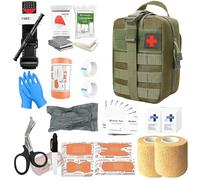 Tactique Sac de Secours,Trousse Tactique,Trc de Premiers soins, Trousse Tactique Vide, Trousse Kit de Premiers Soins Militaires,Sac Molle de Premiers Secours Militaire,Pochette de Sauvetage (Vert)