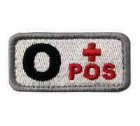 Tactique Type O Positif Groupe sanguin emblème Brodé Fastener à Crochet et Boucle Patch, Rouge noir