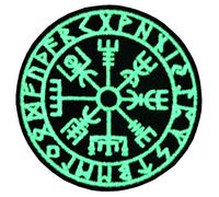 Tactique Vision du Viking Boussole nordique rune Brodé Fastener à Crochet et Boucle Brille dans le noir Patch