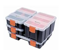 Tactix Boîte d'assortiment Organiseur, 4 pièces, 4 boîtes avec doublure amovible teilern et inserts et compartiments personnalisables, 320020