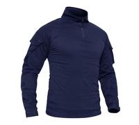 TACVASEN Armée Homme Chemise Manche Longue Militaire Tactique Combat t-Shirts,Bleu Marine ,XXL (Taille Fabricant:4XL)