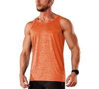 TACVASEN Debardeur Homme Sport T-Shirt sans Manches Débardeur à Séchage Rapide Debardeur de Musclé pour La Salle Orange, M