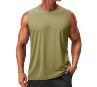 TACVASEN Débardeur pour Musculation pour Hommes Léger sans Manches pour Course Gilet Athlétique UPF53+ Cyan Mat,M