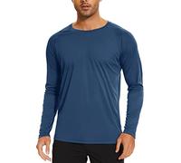 TACVASEN Hauts de Surf Décontractée Homme T Shirt Sport Séchage Rapide Anti UV Shirt Manche Longue Bleu Gris,M