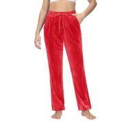 TACVASEN Pantalon de Jogging en Polaire pour Femme - Chaud d'Hiver, Sport et Course - Tomate Rouge, M