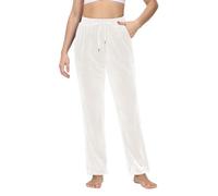 TACVASEN Pantalon Décontracté Léger pour Femme Pantalon Polaire Doux Pantalon de Survêtement Basique Pantalon de Sport Beige,M