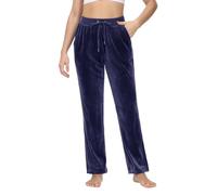 TACVASEN Pantalon Thermique pour Femme Pantalon de Sport Décontracté Taille Élastique Pantalon D'Entraînement Bleu Marine,M