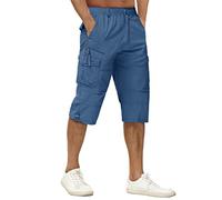 TACVASEN Shorts, 3/ 4 Shorts de sport pour Hommes 33W Bleu
