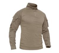 Tacvasen T-shirt à manches longues avec poches pour homme Motif camouflage,Kaki - Manche Longue ,XXL (Taille Fabricant:4XL)