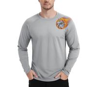 TACVASEN T-Shirt à Manches Longues pour Hommes T-Shirt Thermique à col Rond sous-vêtements Couche de Base avec Polaire intérieure Gris Clair, M