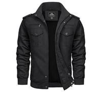 TACVASEN Veste Homme Aviateur Blouson Léger À Fermeture Zip,Noir,M